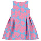 Girls Blue & Pink Floral Dress, 1, hi-res