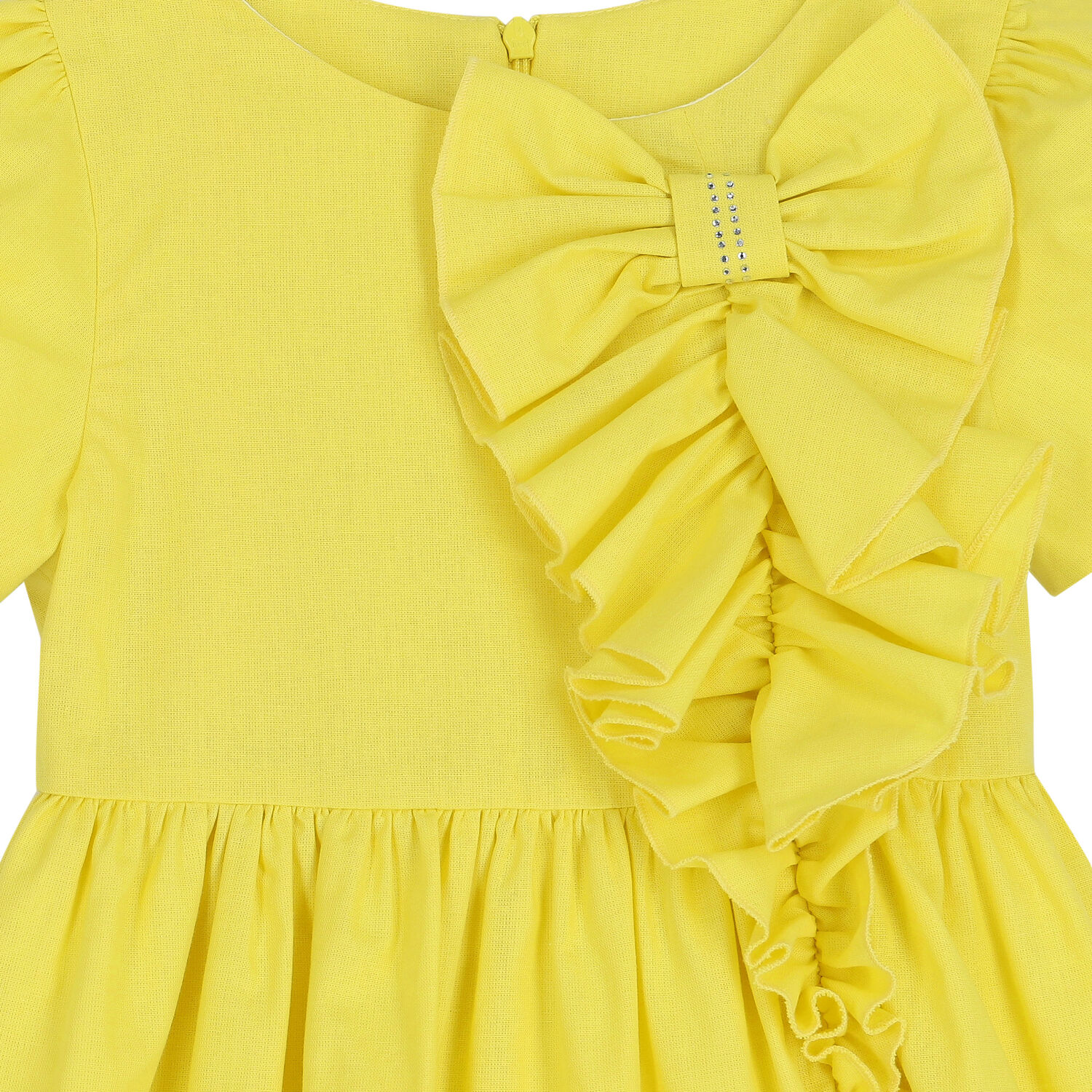 Girls Yellow Ruffled Dress, 1, hi-res