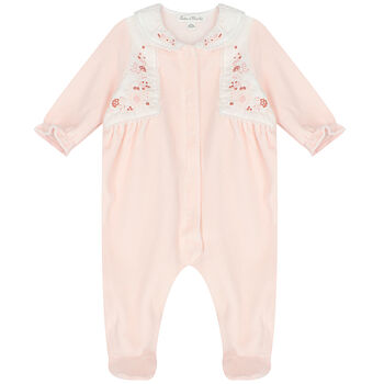 Baby Girls Pink Floral Babygrow