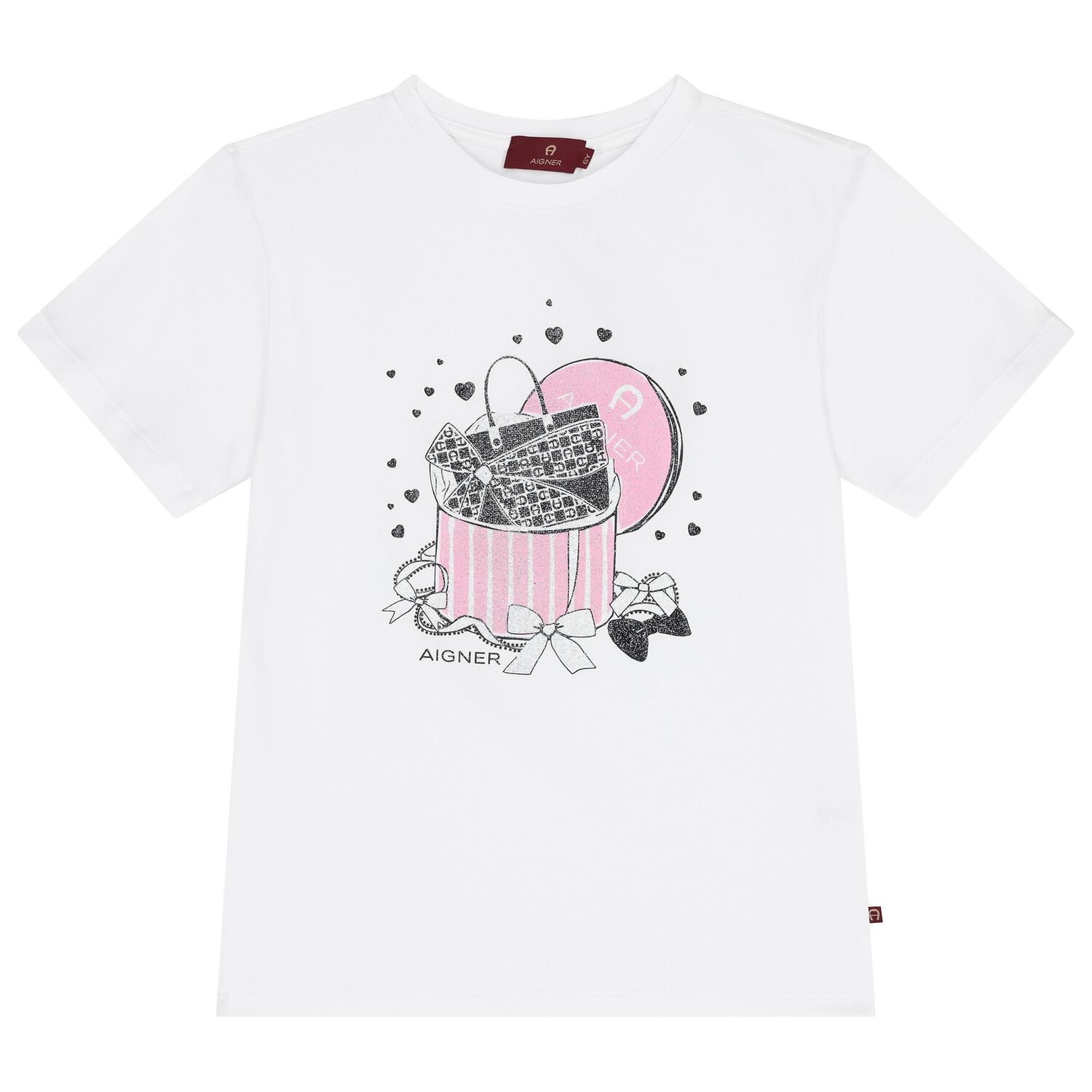 Girls White Bag T-Shirt, 1, hi-res