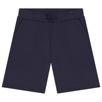 Boys Navy Blue Logo Shorts