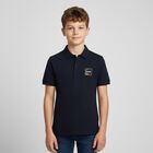Boys Navy Blue Logo Polo Shirt, 1, hi-res