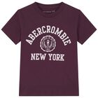 Boys Burgundy Logo Crest T-Shirt, 2, hi-res