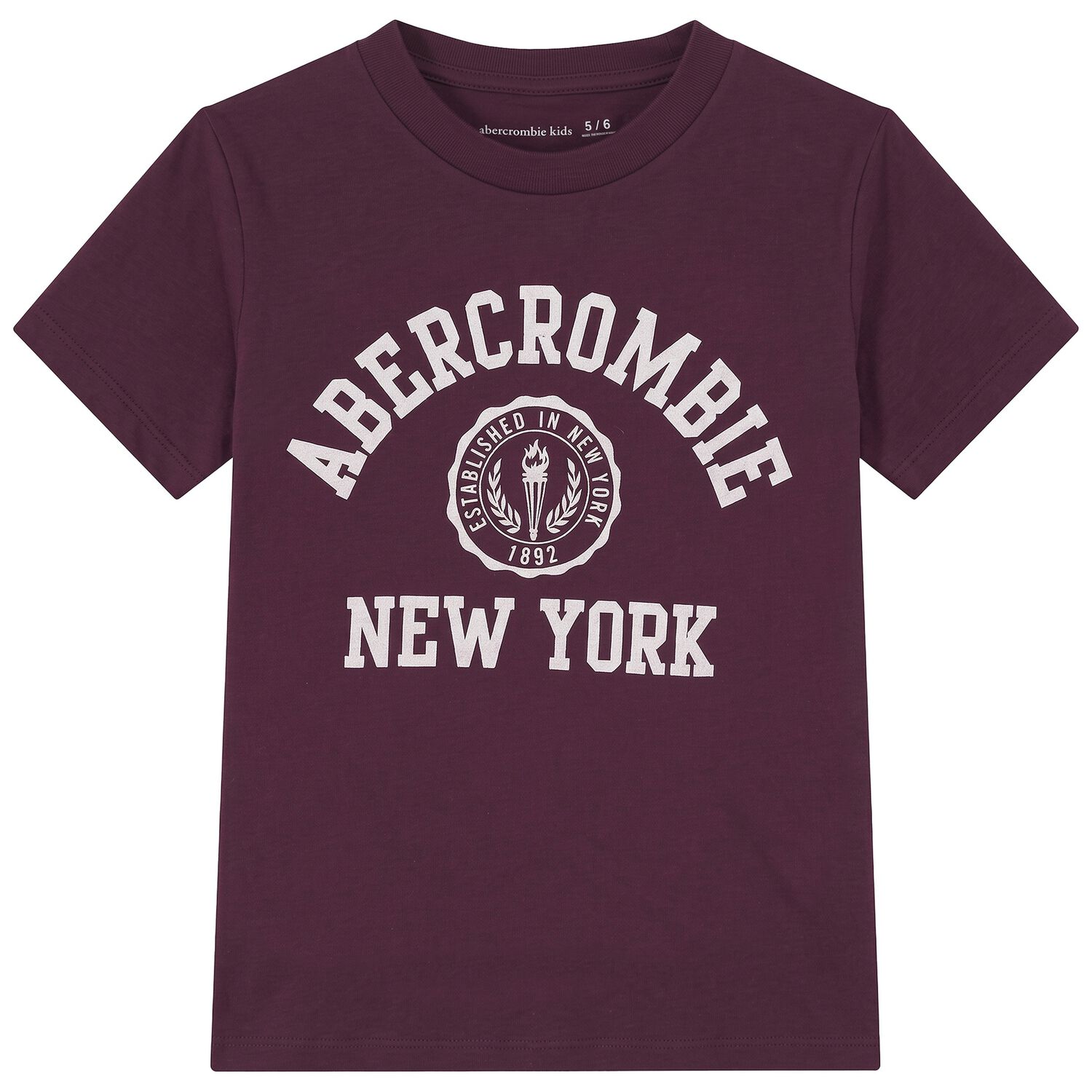 Boys Burgundy Logo Crest T-Shirt, 2, hi-res