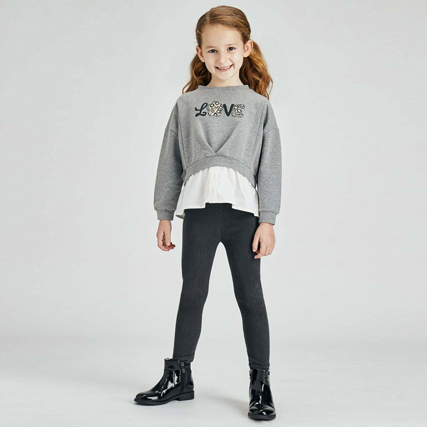 Girls Grey Leggings Set, 1, hi-res image number null