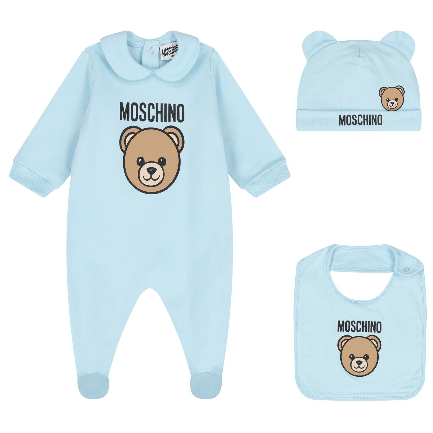 Blue Teddy Bear Logo Babygrow Gift Set, 4, hi-res image number null