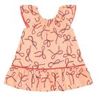 Younger Girls Beige Bow Dress Set, 1, hi-res