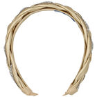 Girls Gold Plaited Diamante Headband, 3, hi-res