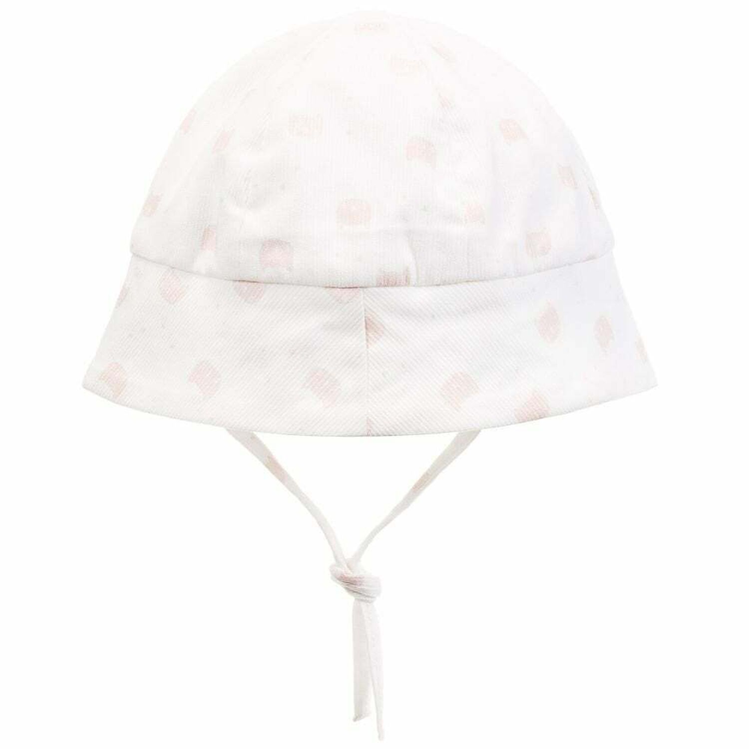 Baby Girls Pink & White Sun Hat, 1, hi-res