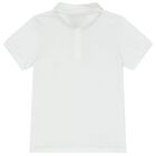 Boys White Logo Polo Shirt, 1, hi-res