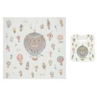 White Hot Air Balloons Baby Carré Swaddle & Bib Gift Set, 1, hi-res