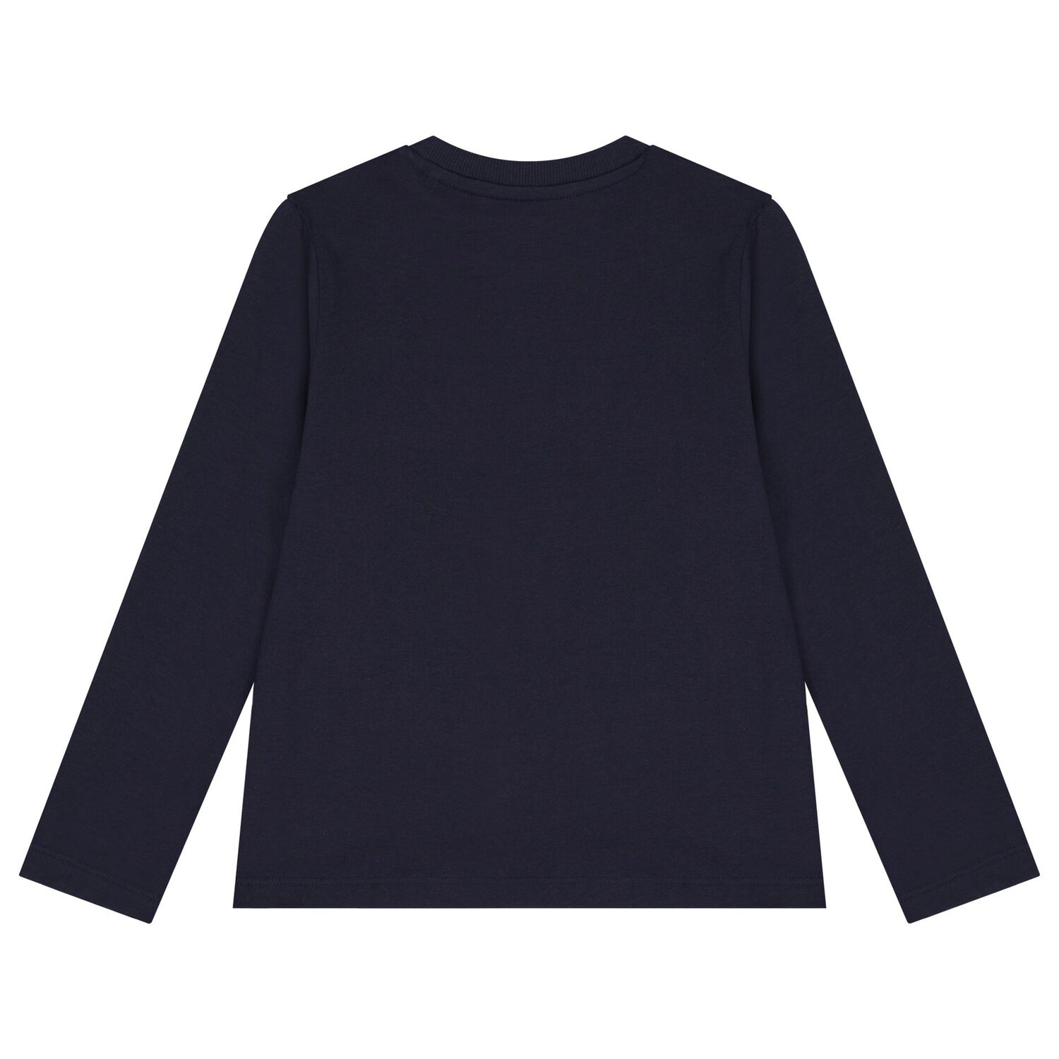 Boys Navy Blue Logo Long Sleeve Top, 2, hi-res image number null