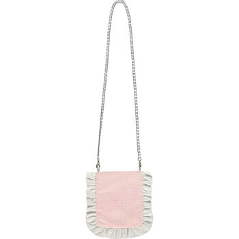 Girls Ivory & Pink Logo Crossbody Bag