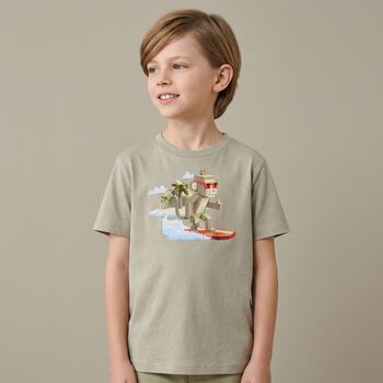 Boys Green Monkey T-Shirt