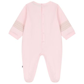 Baby Girls Pink Logo Babygrow