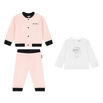 Younger Girls Pink Choupette Tracksuit Set
