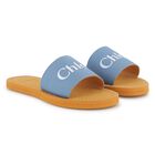 Girls Mini Me Blue & Beige Logo Sliders, 2, hi-res