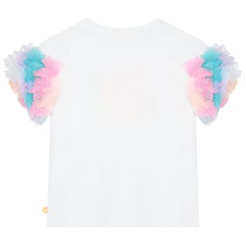 Girls White Ruffled Top