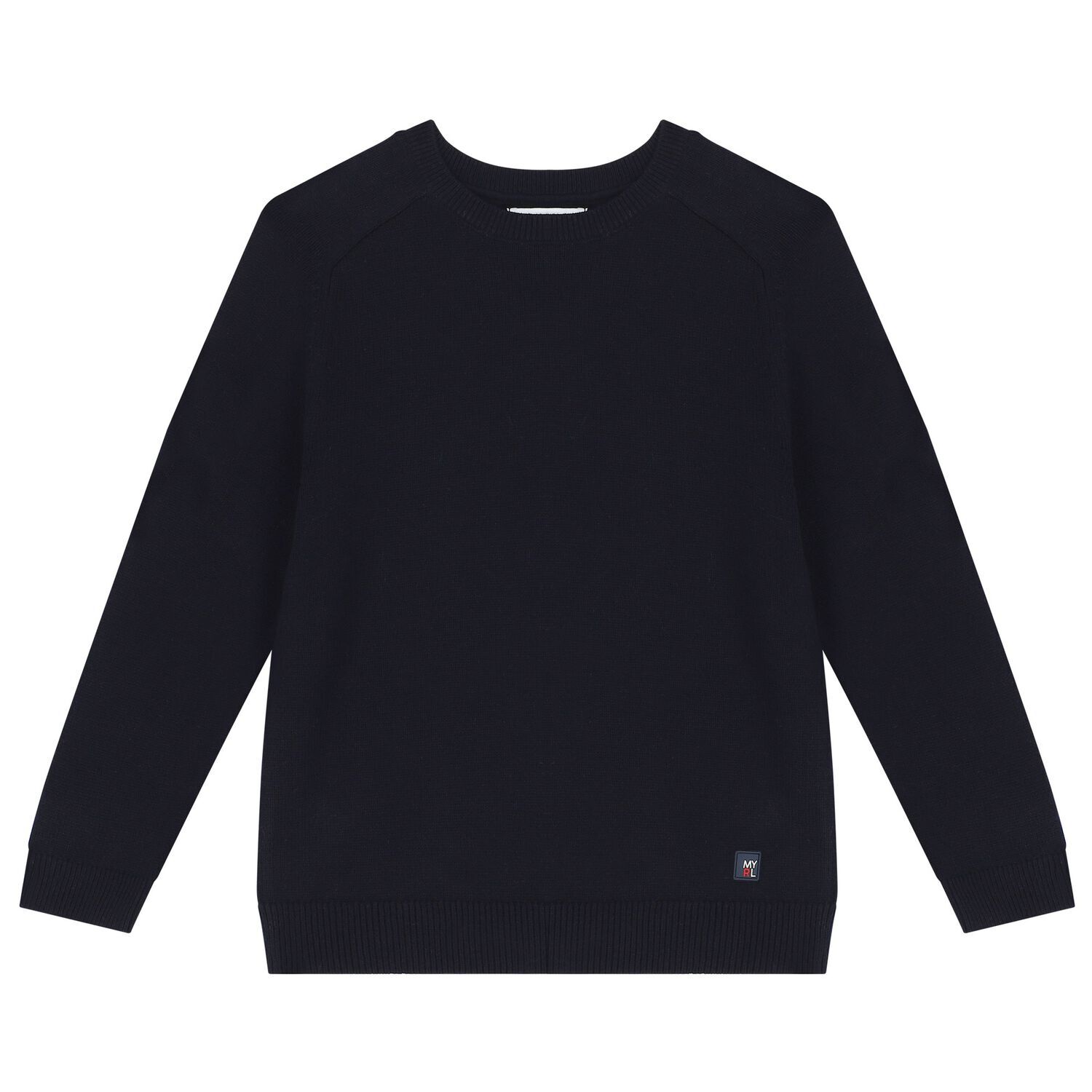 Boys Navy Blue Knitted Jumper, 3, hi-res