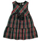Girls Green & Red Tartan Georgie Dress, 1, hi-res