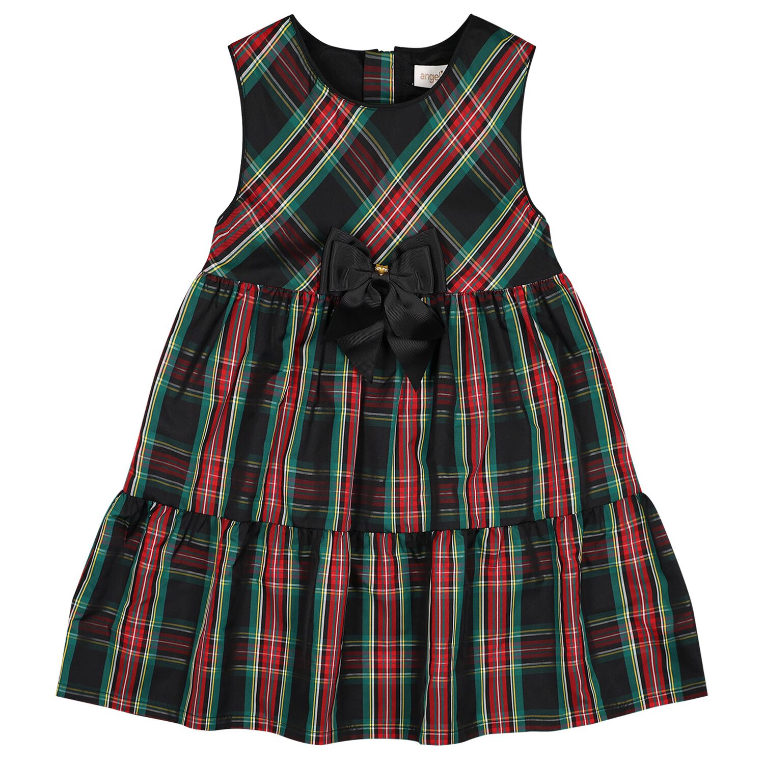 Girls Green & Red Tartan Georgie Dress, 1, hi-res