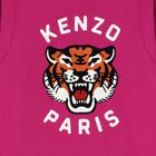 فستان بنات سويتشيرت بشعار النمر باللون الوردي, 1, hi-res