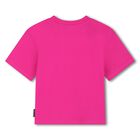 تيشيرت بنات  بالشعار  باللون الوردي , 2, hi-res