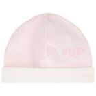 طقم هدايا ملابس أطفال بالشعار باللون العاجي والوردي للبنات , 2, hi-res