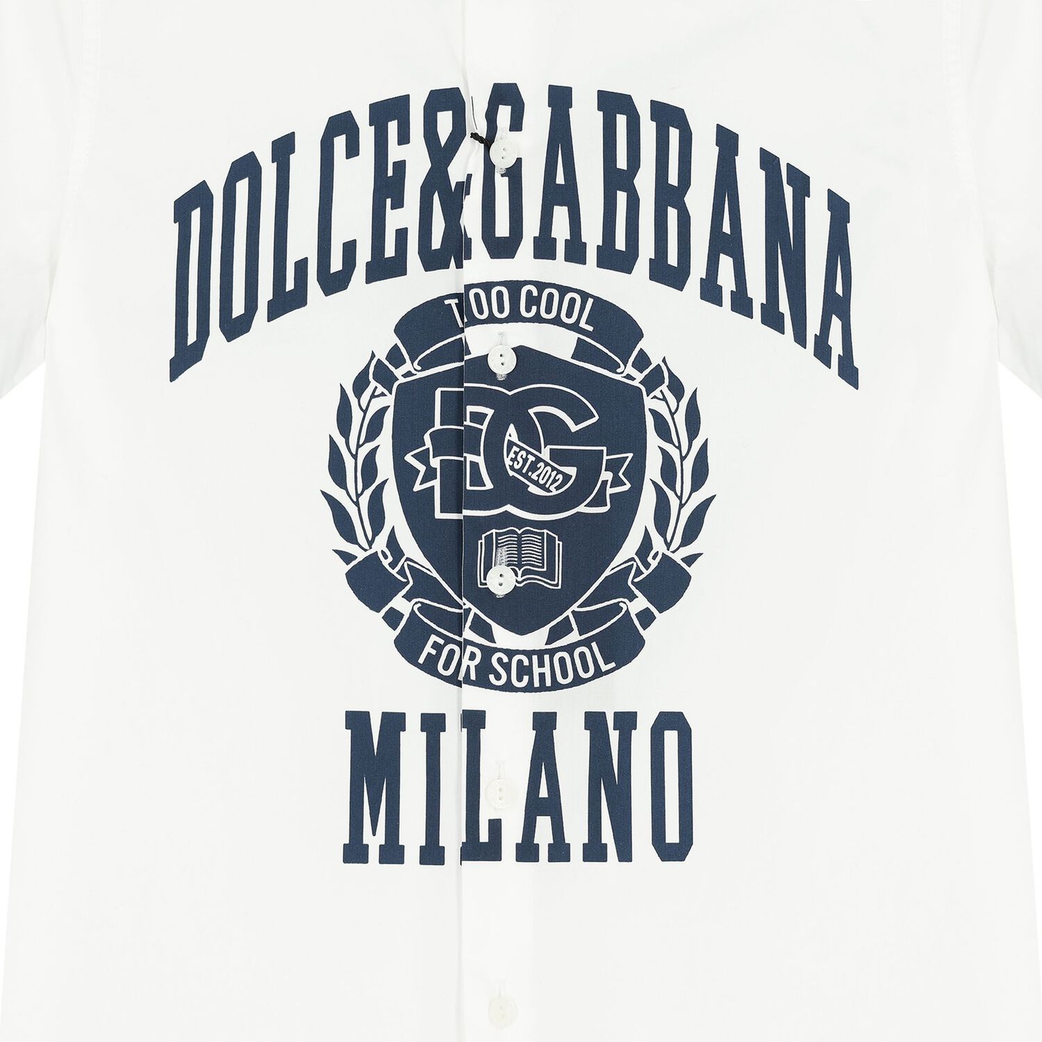 تيشيرت أولاد بالشعار باللون الأبيض , 1, hi-res