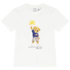 Boys White Polo Bear T-Shirt, 2, hi-res