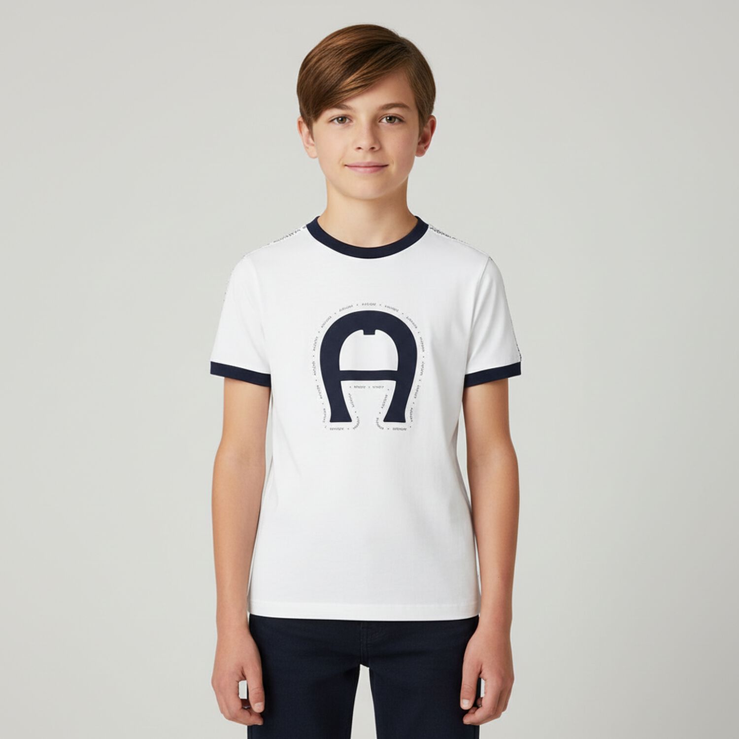 Boys White Logo T-Shirt, 1, hi-res image number null