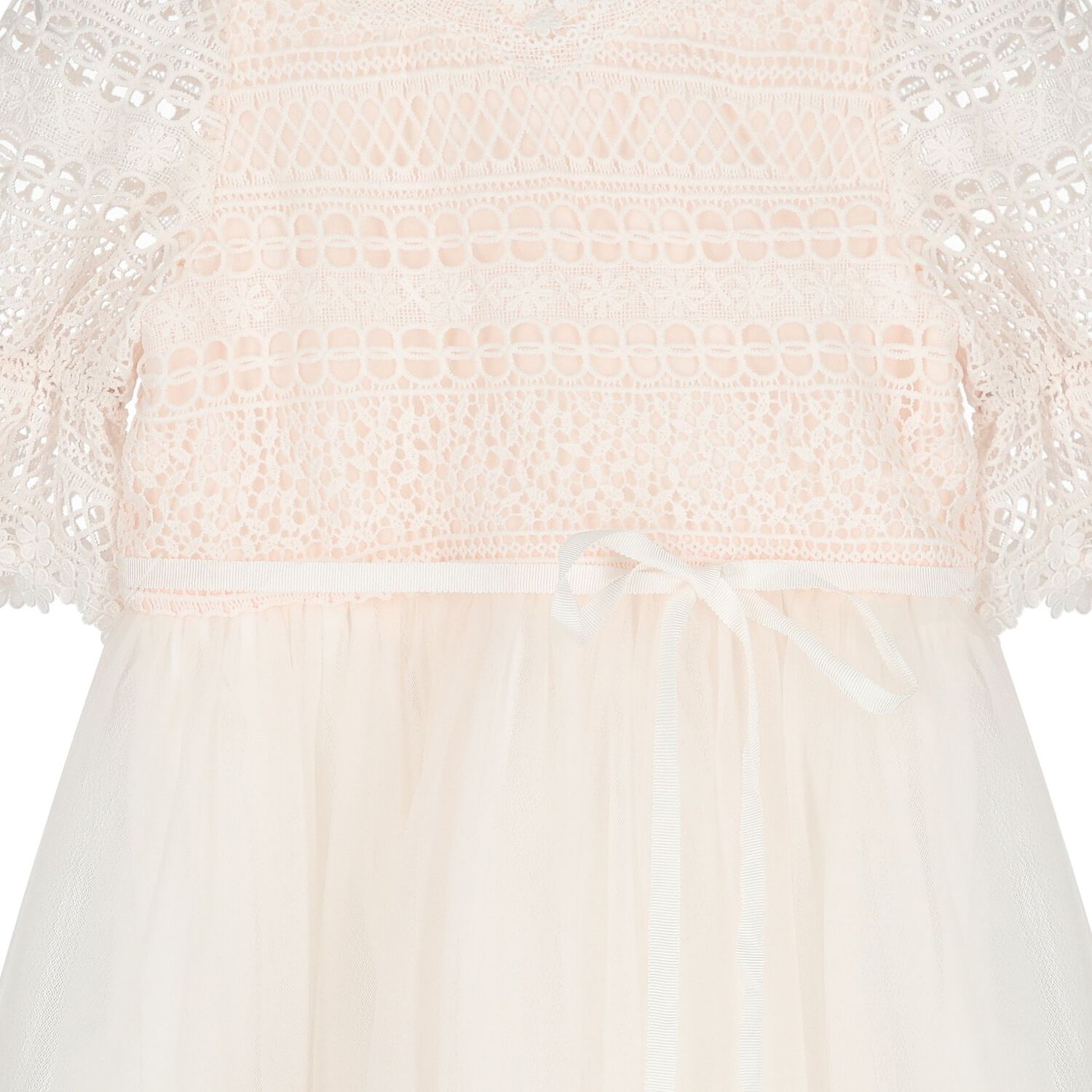 Girls Pink Lace & Tulle Dress, 1, hi-res
