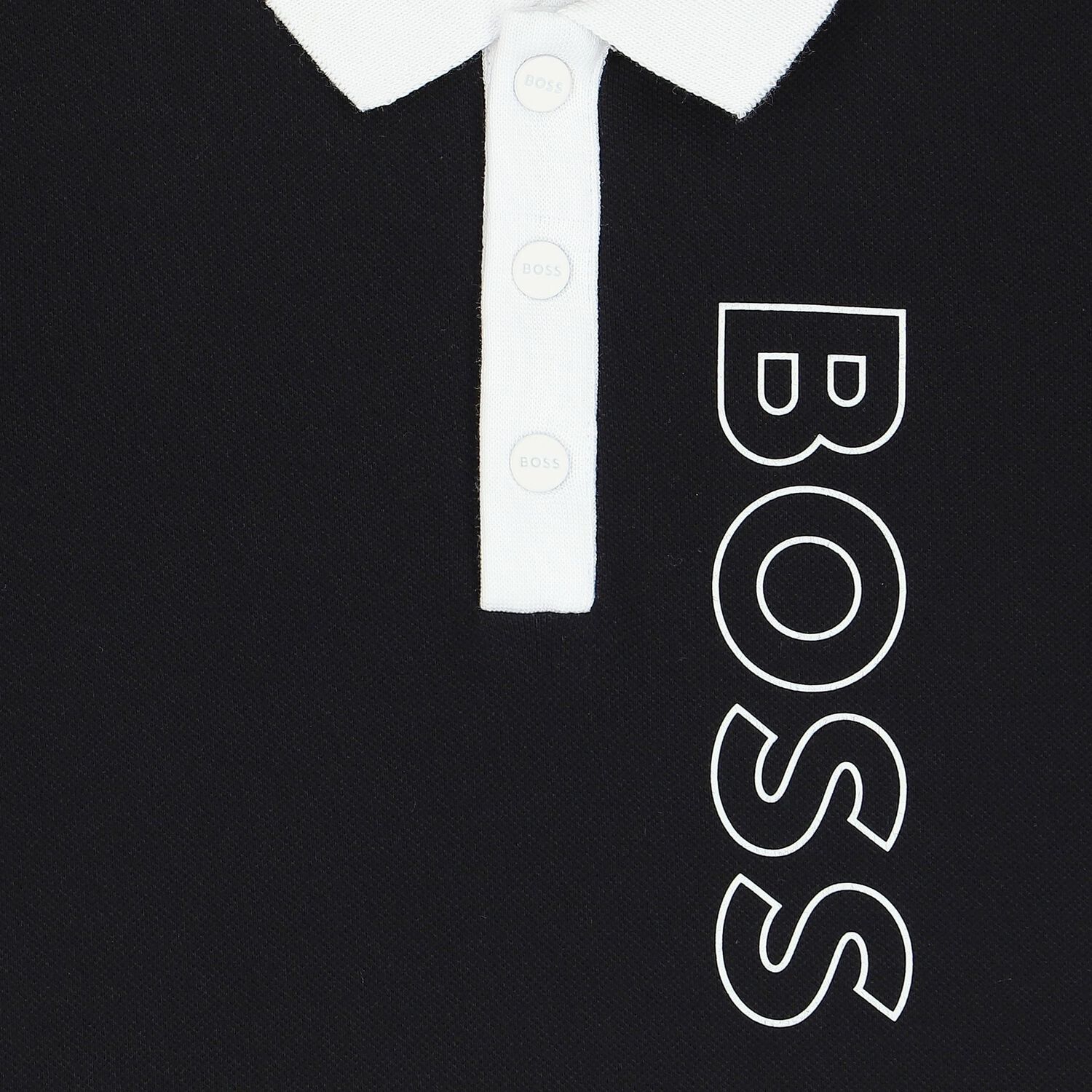 Baby Boys Black & Beige Polo & Shorts Set, 1, hi-res image number null