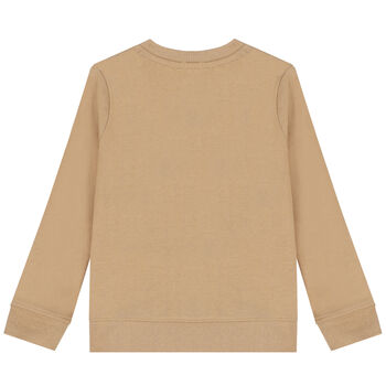 Boys Beige Logo Sweatshirt
