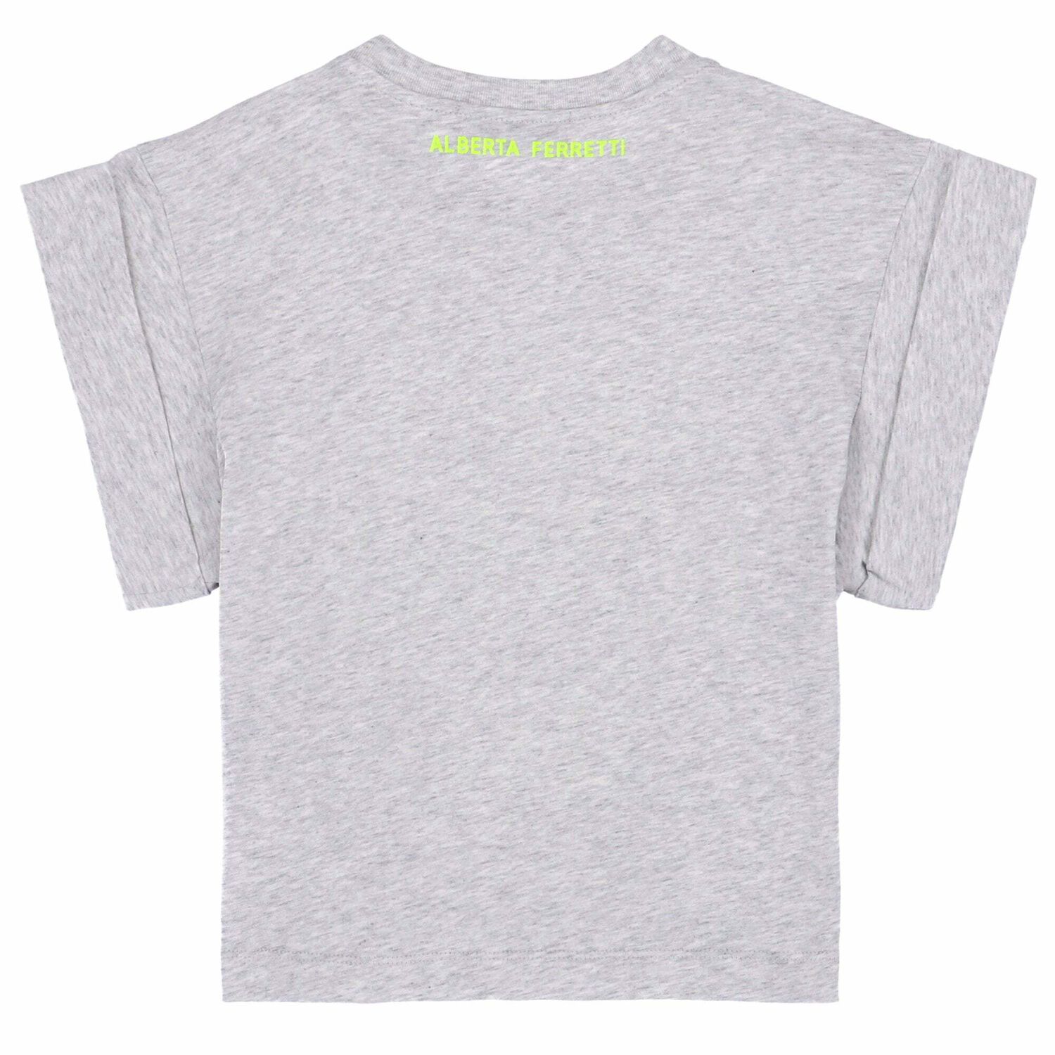 Girls Grey Embroidered Text T-Shirt, 1, hi-res image number null