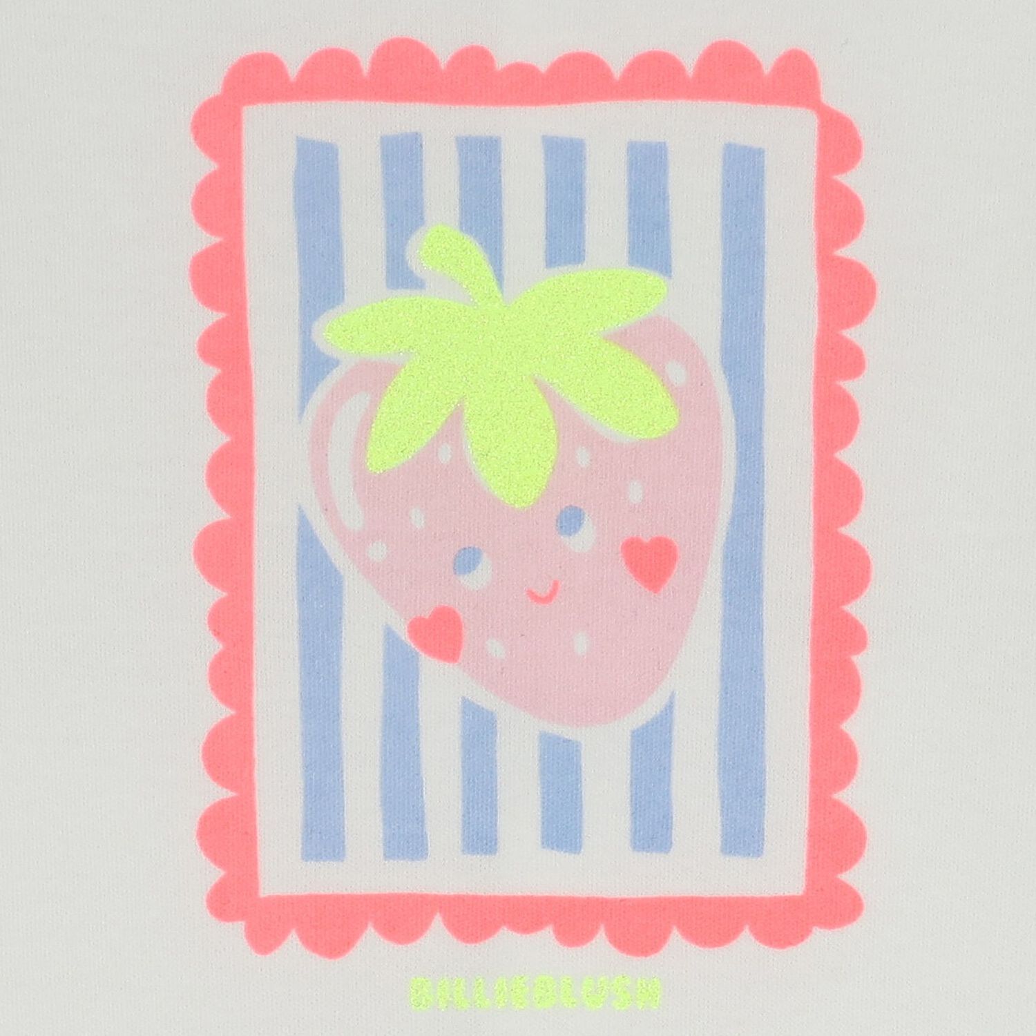 بدلة نوم بيضاء بنقشة الفراولة للبنات , 1, hi-res