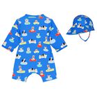 Baby Boys Blue Sunsuit Set, 1, hi-res