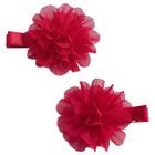 Girls Red Flower Hairclips ( 2 Pack ), 1, hi-res