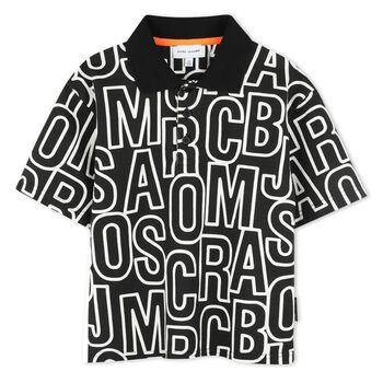 MARC JACOBS قميص أولاد بولو باللون الأسود و الابيض, 1 قميص أولاد بولو باللون الأسود و الابيض