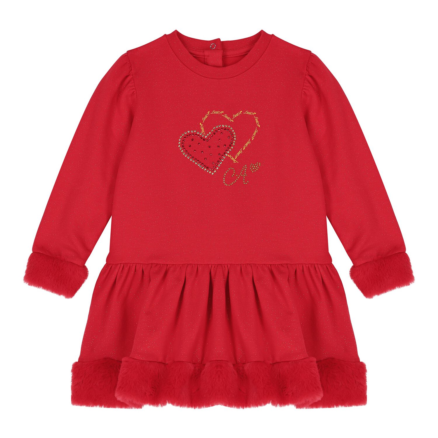 Baby Girls Red Heart Dress, 1, hi-res image number null