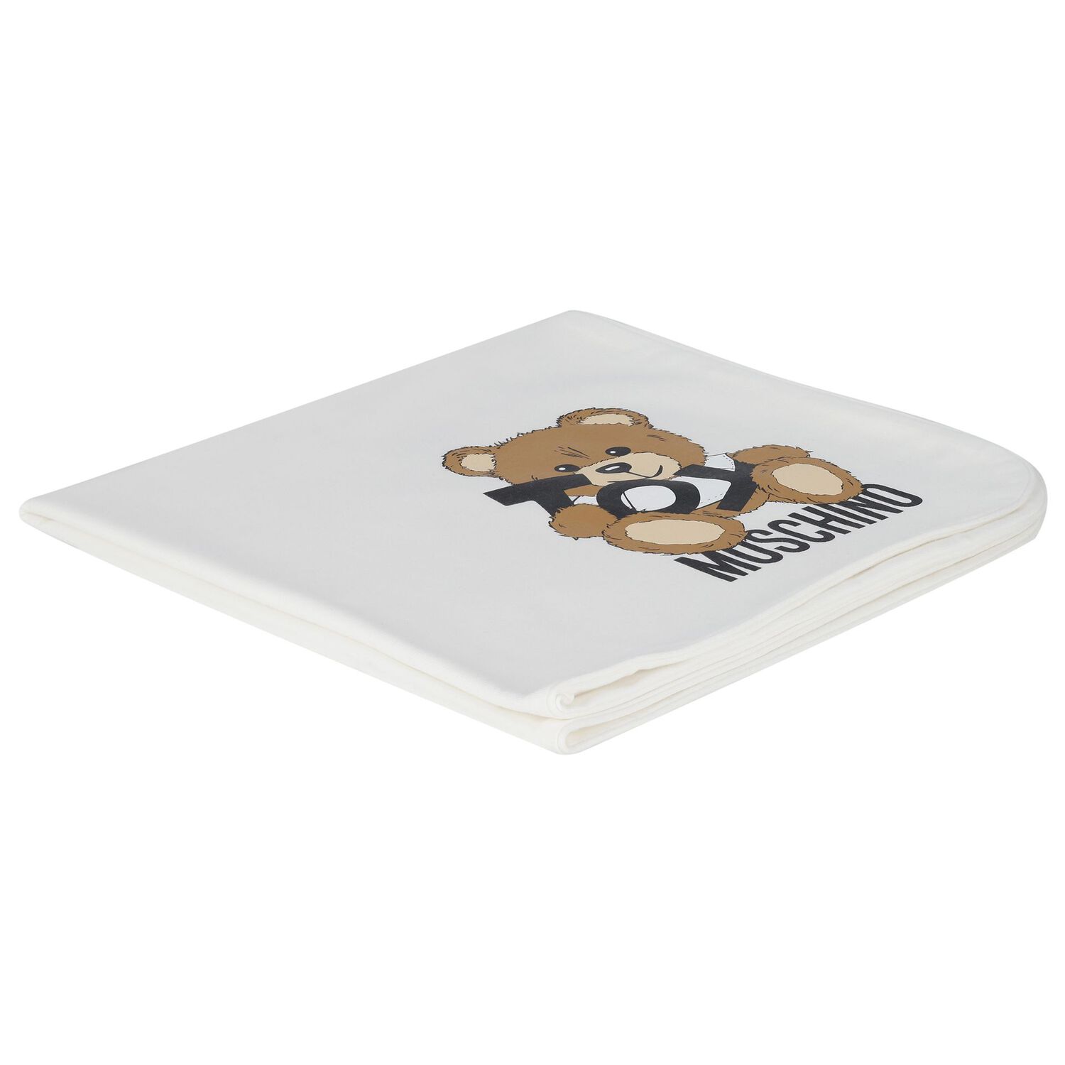 White Teddy Bear Logo Baby Blanket, 1, hi-res