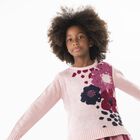 فستان بنات تل محبوك باللون الوردي, , hi-res