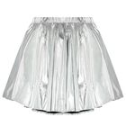 Girls Silver Metallic Skirt, 1, hi-res