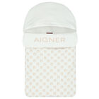 مدس بالشعار باللون الأبيض والبيج, 1, hi-res