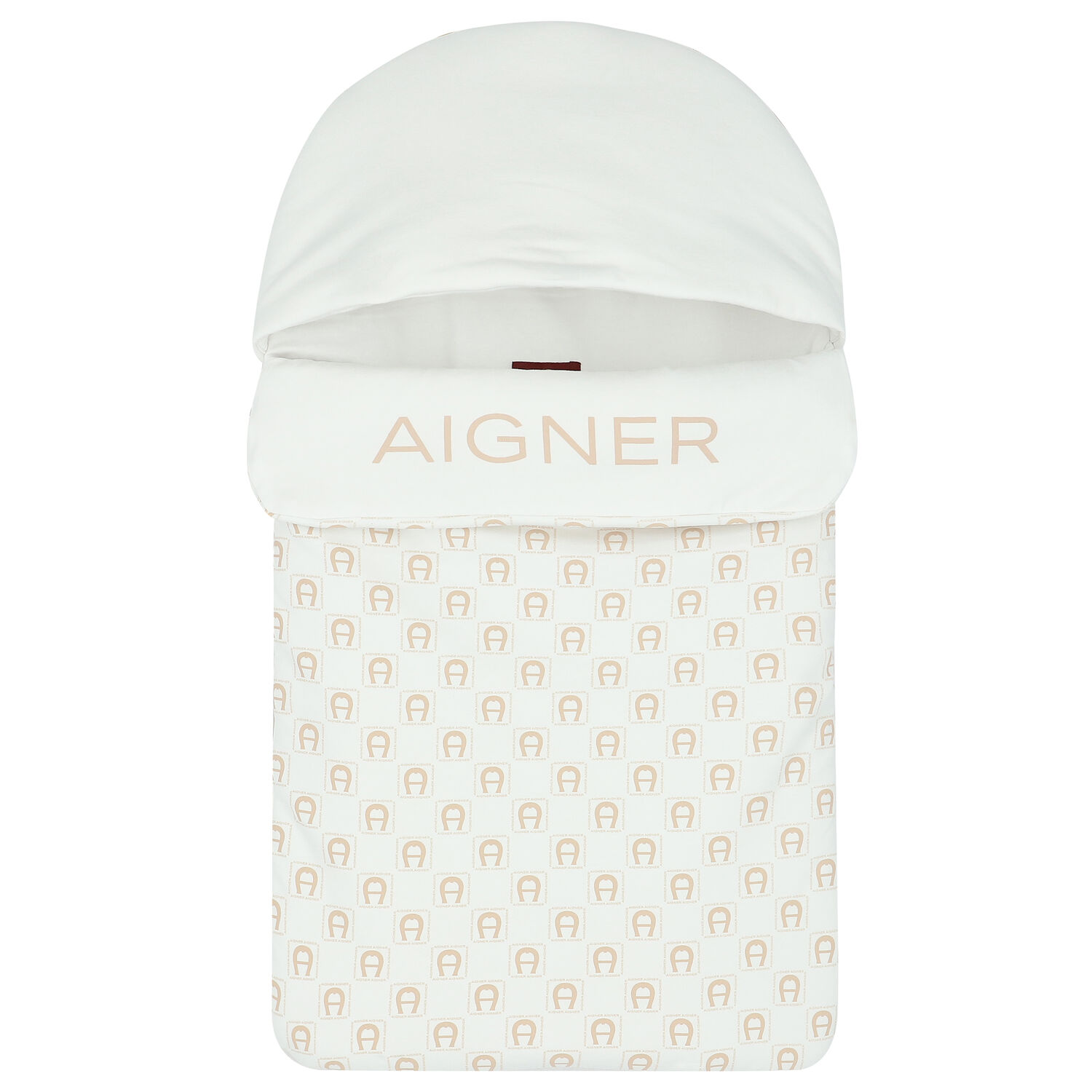 مدس بالشعار باللون الأبيض والبيج, 1, hi-res