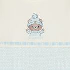 Baby Boys Ivory & Blue Teddy Bear Logo Babygrow, 2, hi-res