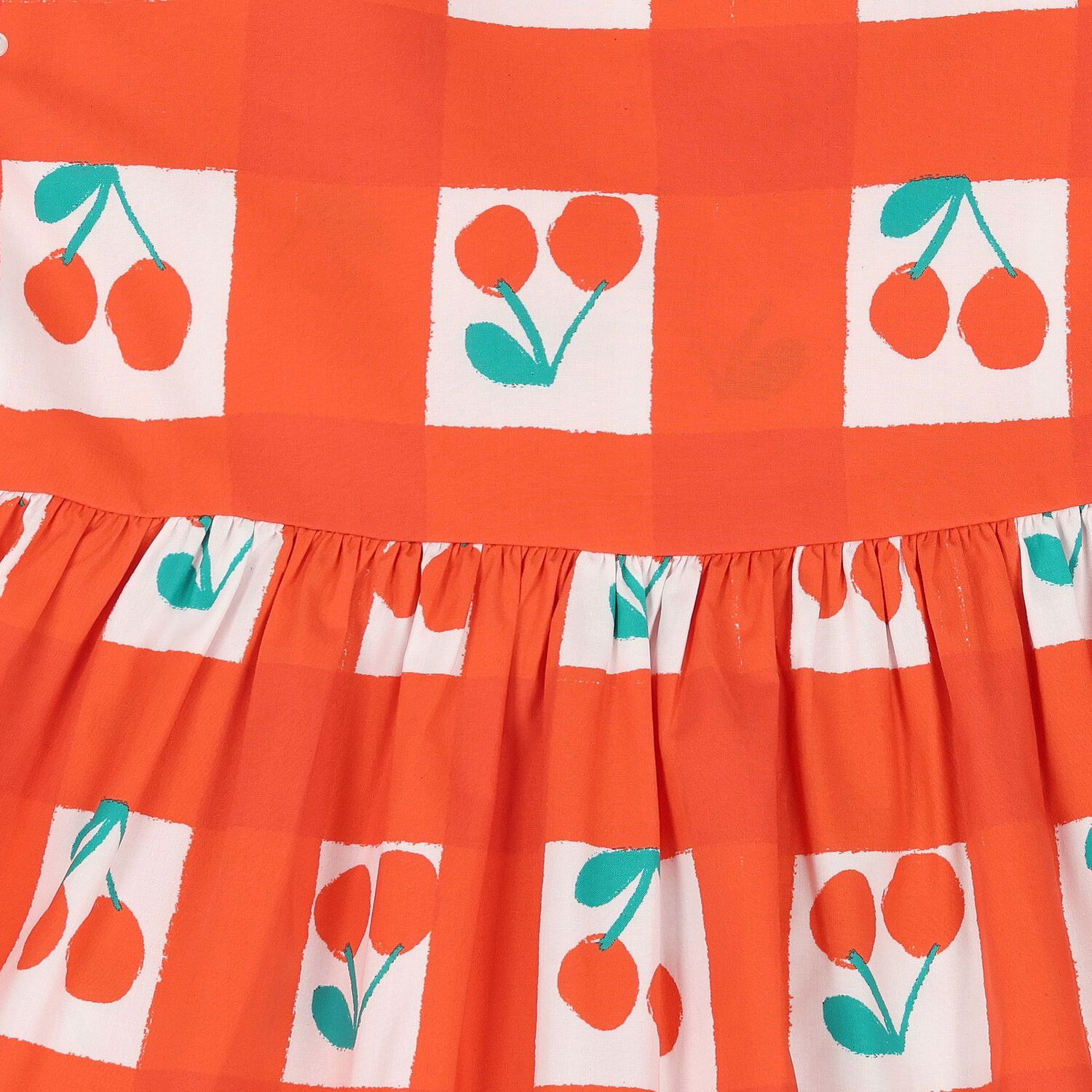 Girls White & Red Cherry Dress, 1, hi-res
