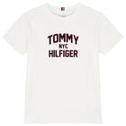 Boys White Logo T-Shirt, 3, hi-res