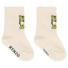 White & Ivory Tiger Logo Socks ( 2 Pack ), 2, hi-res