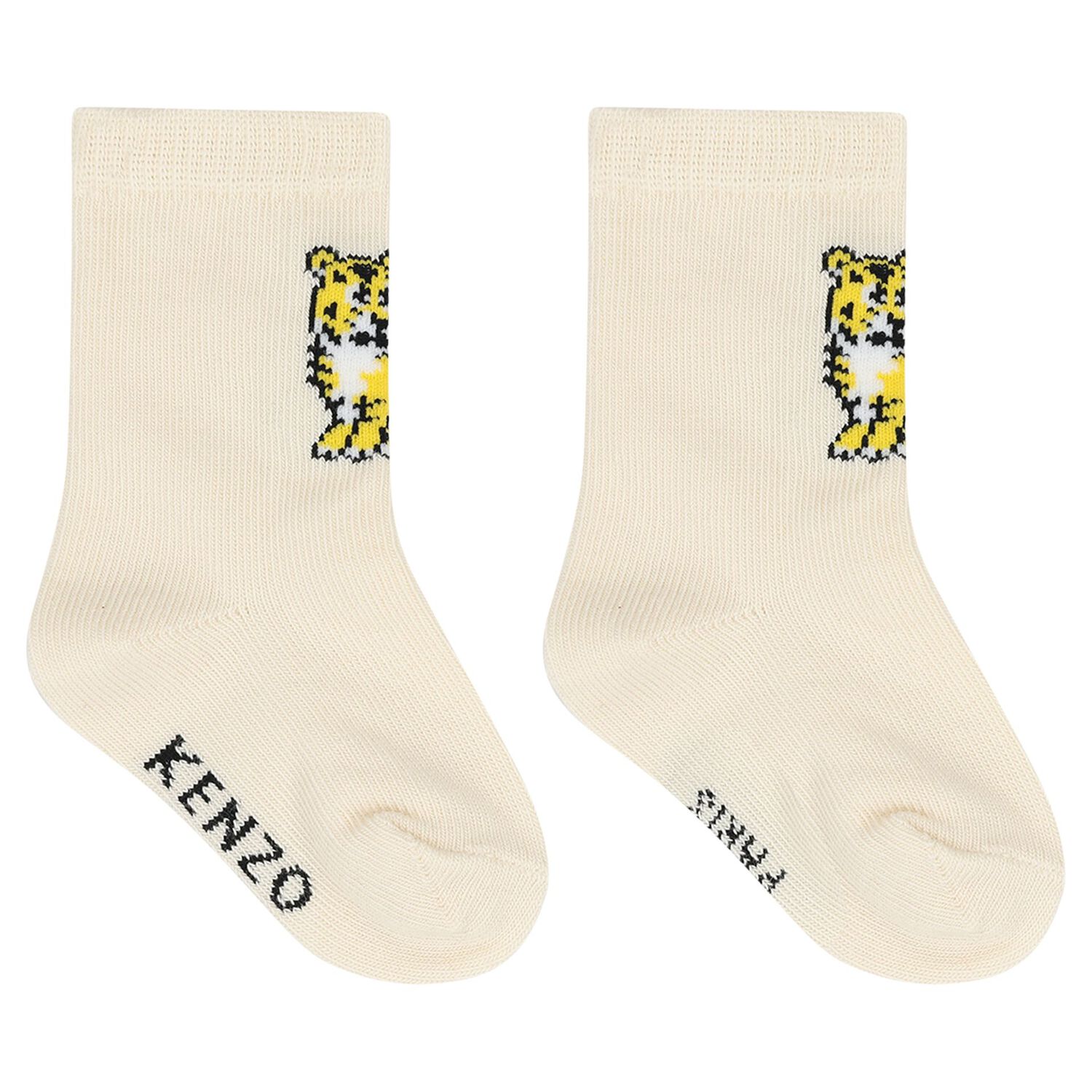 White & Ivory Tiger Logo Socks ( 2 Pack ), 2, hi-res
